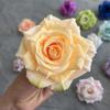 Rosa Rizada Cappuccino Multicolor Cabeza de Rosa de Lana Flor de Boda para Pared Flor de Rosa de Diamante Flor Artificial Tocado