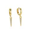 Pendientes geométricos de circonitas con microincrustaciones de plata esterlina S925 para mujer, pendientes de alta calidad de comercio exterior transfronterizo de Amazon de moda europea y americana.