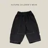 Estilo Coreano Primavera e Outono Roupa de Trabalho Infantil Calça Jeans Longa para Meninos Bebês Cintura Elástica Calça de Perna Larga Roupa Casual para Bebês e Crianças Pequenas Tendência