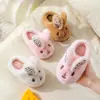 Pantuflas de Algodón para Niños y Niñas en Otoño e Invierno, Conejito de Bebé para el Hogar Antideslizantes Cálidas Pantuflas para Padres e Hijos, Zapatos de Algodón para Interiores