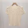 Blusa de Tricô com Gola Meia-Alta de Strass Estilo Francês Resistente para Mulheres, Temporada de Primavera, Slim Fit de Alta Qualidade, Blusa Elegante e Moderna para Mulheres