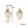 Pingente de Morango Branco Vermelho Óleo Sólido Tridimensional de Aço Inoxidável Acessórios DIY Pingente de Chaveiro de Bolsa