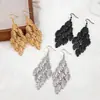 Brincos de Borla com Folha Estilo Metal Europeu e Americano Temperamento Fashionable Personalidade Pingentes de Orelha Exagerados High-end Joias de Orelha Atacado