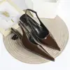 Sandalias de Comercio Exterior Transfronterizas Estilo Europeo y Americano con Tacón Delgado, Verano Frances Punta Fina, Cómodas y Versátiles, Adecuadas para Ir al Trabajo, Tacones Altos de Tacón Medio