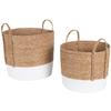 Cesto de Junco Trançado Artesanal, Cesto de Lavanderia Dobrável, Vaso de Flor para Plantas de Varanda, Cesto de Armazenamento, Cesto de Roupa Suja para Casa Quarto