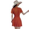 Versão coreana de maiô plus size feminino saia conservadora dividido canto plano barriga fina peito pequeno aço reunido atacado moda praia
