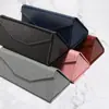 Estuche plegable para gafas hecho a mano imitación piel de becerro con línea de prensa estuche para gafas ópticas gafas de sol estuche para gafas resistente a la presión venta al por mayor logo imprimible