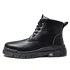 Zapatos de caña alta para hombre, Nuevo estilo británico, Versátiles, Modernos, Cómodos Botas Martin, Zapatos de cuero para hombre con suela gruesa antideslizante para exteriores, Zapatos para hombre