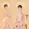 Tema Estúdio Fotográfico Novo Retrô Novo Estilo Chinês Vestido Amassado com uma Vibe Descolada para Sessão de Fotos da Barriga de Grávidas