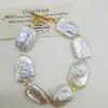 Pulseira de Pérolas de Zhuji 12-13mm Pérolas Naturais de Água Doce Irregulares Botão Barroco Tendência de Nicho Estilo Luxo Leve
