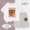 Tungtungsahur Tongtongge Homem Palito de Madeira Menino Traje de Verão Médio e Grande Crianças Manga Curta Shorts Conjunto de Duas Peças