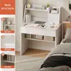 Escritorio y Estantería Pequeños para Apartamento Combinados, Escritorio Integrado con Gabinete para Dormitorio, Escritorio Blanco para Estudiante con Estantería Combinada para el Hogar