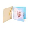 Día de San Valentín Chino Tarjeta de Felicitación Estéreo Deseos de Cumpleaños Regalo Creativo Coreano Globo Aerostático Impreso a Color 3D Tarjeta Pequeña Lote de Amazon