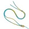 Linternas semiacabadas tejidas a mano para hombre y mujer, nudo para colgar en el cuello, joyería portátil degradada, collar con colgante de jade dorado, cuerda