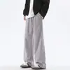 Calça casual estilo americano para homens, novo modelo outono e inverno 2026, calça esportiva longa versátil de perna reta solta e larga para homens