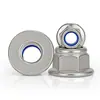 Acero Inoxidable 304 Tuerca de Seguridad Antiaflojamiento de Nylon con Brida Hexagonal Tuerca de Bloqueo Antideslizante M3M4M5M6M8-M12