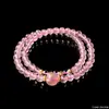 Pulseira de Cristal de Morango Natural Qianjing Wanma Multi-volta DIY com Contas Pulseira Feminina Atacado para Pequenos Acessórios