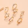 Dulce Simple Mariposa Flor Color Diamante Versátil Luna Estrella Estrella de Cinco Puntas 7 Siete Piezas Juego de Anillos