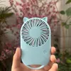 Mini Ventilador Portátil de Orelha de Gato, Mini Ventilador USB Recarregável, Presente com Logo Impresso, Mini Ventilador de Mão Atacado