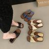 Sandalias Tejidas Cruzadas Estilo Retro Francés para Mujer, Nuevas Sandalias de Cuña de Nicho para Verano 2026