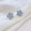 Aretes de tuerca de mariposa y flor azul degradado con diseño de nicho, elegantes, dulces, frescos, a la moda, combinables, estilo occidental