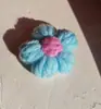 Flores Pequenas Acabadas Pacote de Material DIY Feito à Mão Crochê Flor Puff Tecelagem Ornamento Acessórios Flor de Lã Acessórios para Bolsa de Flores