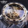Reloj T-winner para hombre, moda informal, popular, con diamantes de imitación, reloj mecánico manual hueco, reloj para hombre
