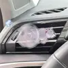 Ornamento de decoração de interior para saída de ar de carro com gato e rato de desenho animado, suporte de acrílico giratório, clipe criativo giratório de desenho animado