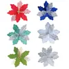 Decoraciones de lentejuelas para flores de Navidad transfronterizas Accesorios para arreglos florales artificiales huecos para árbol de Navidad Adornos Colgantes