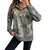Sudadera con Media Cremallera Talla Grande con Estampado 3D, Sudadera Casual de Moda Holgada para Mujer