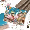 Serie Especial de Pintura al Óleo Escena Callejera Qiyu Escena Miniatura 3D DIY Alivio del Estrés Divertidos Pegatinas para Diarios