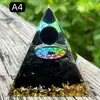 Pirâmide de bola de cristal natural de 8cm Ornamento de mesa de escritório europeu e americano Artesanato de pirâmide de resina para yoga e meditação