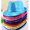 Sombrero Jazz Universal para niños y adultos sombrero de lentejuelas para actuación sombrero de escenario danza sombrero para el Día del Niño