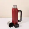 Garrafa Térmica de Aço Inoxidável Dobrável de Dupla Camada, Panela de Viagem, Grande Capacidade, Conservação de Calor e Frio para Exterior, Garrafa de Água Esportiva