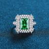Nuevo Anillo de Diamantes para Mujer de Plata Esterlina 925 con Emulación Zafiro Esmeralda Rubí Diamante Completo Moda Popular Decoración de Mano en stock