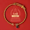 Pulsera de Hilo Rojo con Cristal Zodiacal Grande para Mujeres y Hombres, Ocho Deidades Guardianas, Pulsera de Cuerda Roja Hecha a Mano para el Año del Serpiente