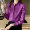 Camisa de satén para mujer, nueva colección otoño 2026, color liso, estilo profesional, camisa holgada estilo coreano para mujer, top de moda