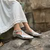 Monstera Verão Nova Moda Cor Lisa Salto Baixo Respirável Antiderrapante Resistente ao Desgaste Sapatos Feitos à Mão Sandálias Femininas de Couro Genuíno Original