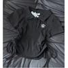 Playera de Manga Corta con Cuello Polo y Corazón Bordado en el Hombro Derecho para Mujer Diseño de Verano Nicho Look Adelgazante Sexy con Tirantes Top Corto