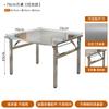Puesto de Comida Mesa de Comedor Impermeable y Resistente al Óxido Mesa y Sillas para Puesto de Barbacoa Mesa de Acero Inoxidable para Exteriores Una Mesa Cuatro Sillas Mesa Cuadrada Silla Plegable