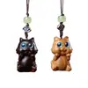 Gato Gatito Travieso Amuleto para Teléfono Accesorio Colgante Llavero Sándalo