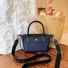 Bolsas de pano Oxford com blocos de cor simples transfronteiriças Bolsa de bolinho Xiangjiao bolsa de mão versátil de nicho bolsa de ombro com textura da moda