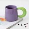 Taza de cerámica de color contrastante estilo coreano, caja de regalo, taza de agua, taza de aspecto elegante, taza de cerámica, logotipo impreso, patrón personalizado
