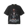 26 Marca Europea y Americana de Tendencia Transfronteriza Colaboración Travis Scott Camiseta de Manga Corta Lavada Vintage Unisex High Street Manga Media