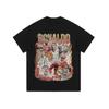 Camiseta de manga comprida com estrelas retrô de hip-hop de rua europeias e americanas, camiseta masculina e feminina com base de água e vento preguiçoso
