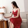 Traje Pequeño con Vestido de Tirantes para Mujer Verano Nuevo Elástico Elegante Delgado Cintura Alta Falda Larga de Acetato para Base