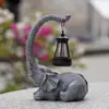 Estatua de Elefante Solar con Luz de Linterna, Decoración para Jardín al Aire Libre