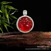 Colgante de amuleto de paz de jade cuarzo hielo amarillo de alta calidad con diamantes y colgante de Guanyin verde imperial, disponible para transmisión en vivo y dropshipping