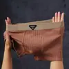 Roupa Íntima Masculina com Listras Texturizadas, Algodão Macio e Puro, Cuecas Boxer para Meninos, Estilo Melard, Confortáveis e Largas, Atacado de Cuecas Boxer