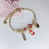 Pulsera Elegante de Aleación Galvanizada con Broche de Langosta y Trébol de Cuatro Hojas para Mujer, Más Vendida en el Sudeste Asiático, Joyería de Dibujos Animados en Stock, Hecha a Mano